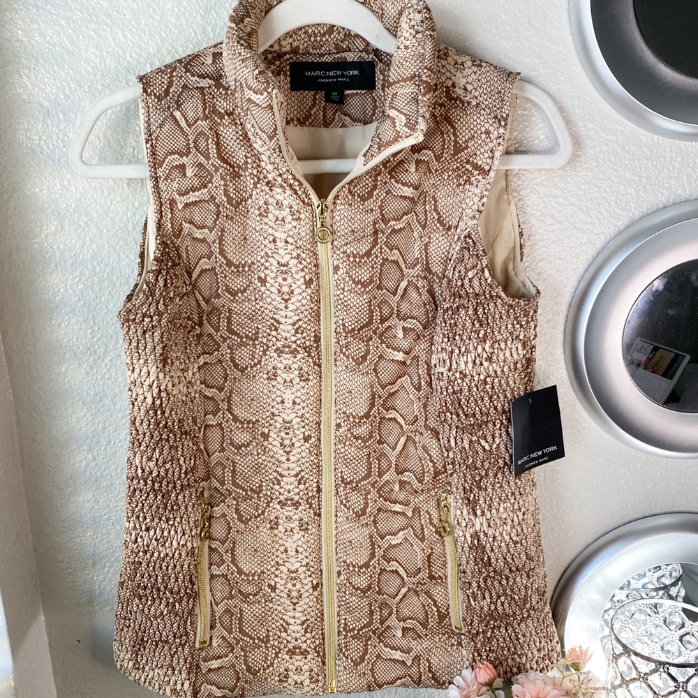 NWT Marc New York Andrew Marc Tan Puffer Vest Coat